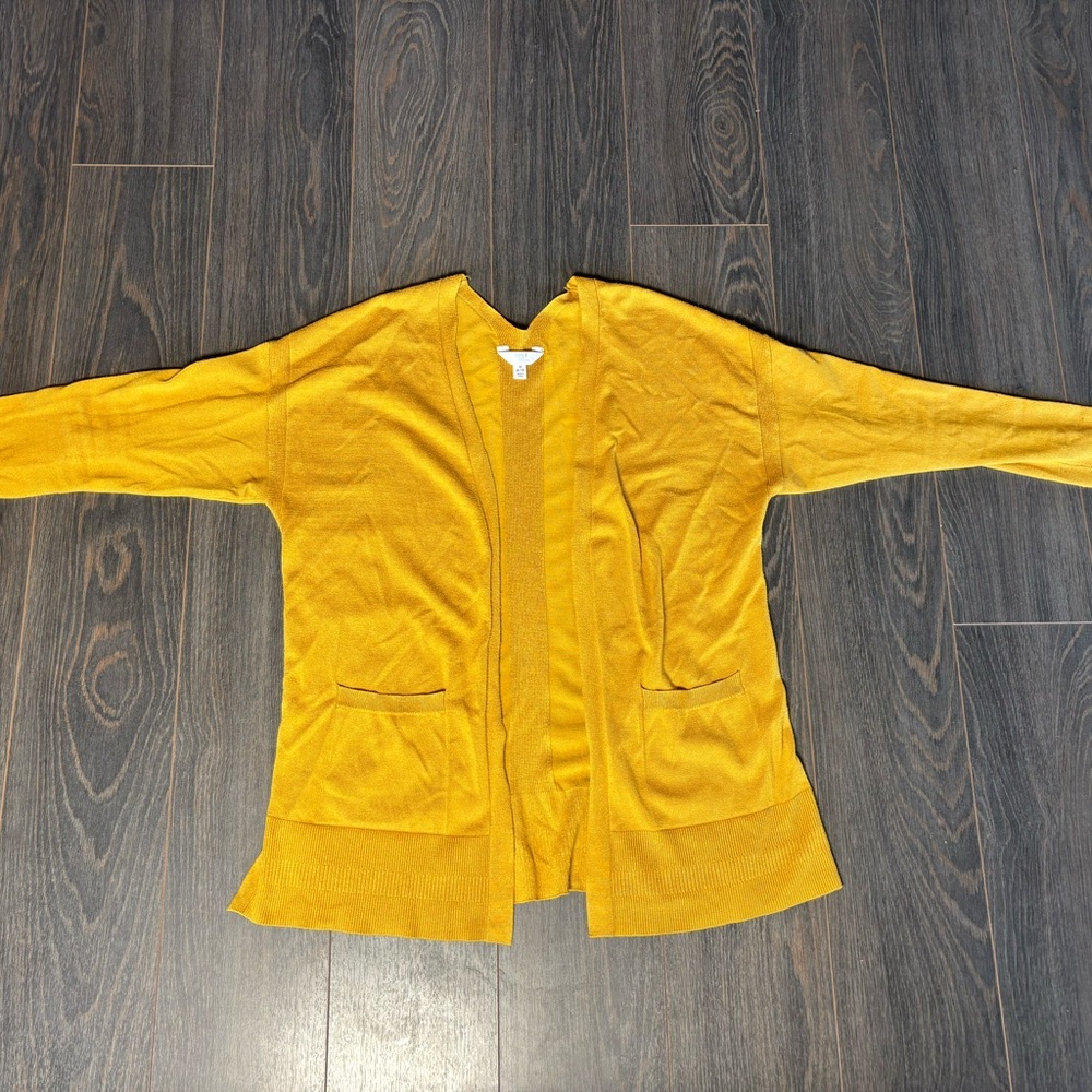 Time and Tru Women's Mustard Open Cardigan
